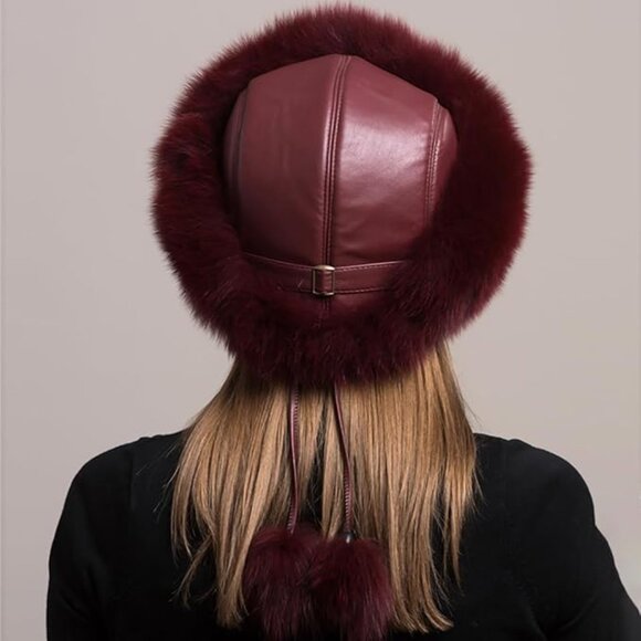 Women Real Fox Fur Hat - Picture 4 of 5